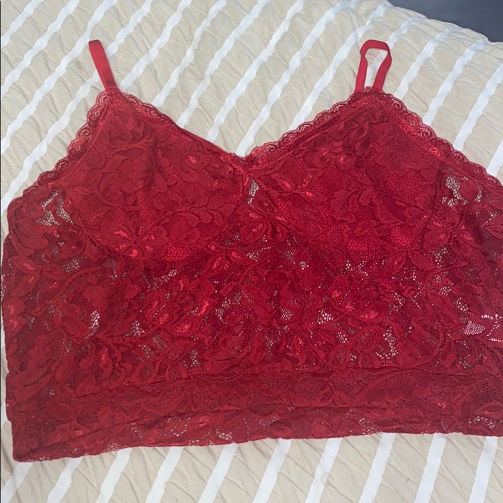 Plus Floral Lace LongLine Bralette